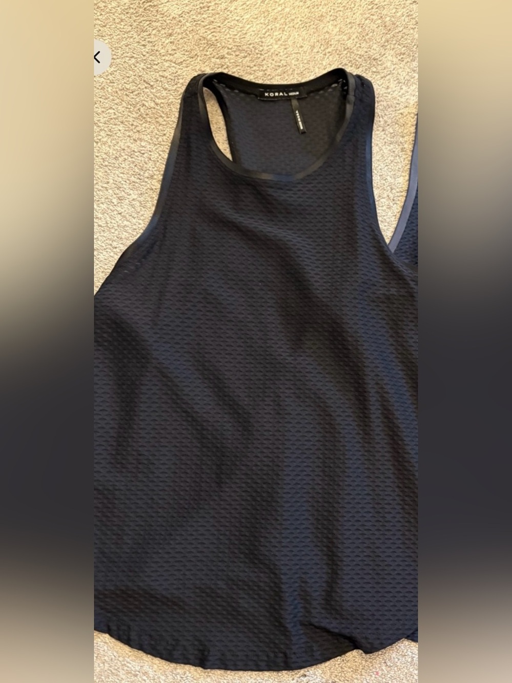 Koral Women’s  Textured Athletic Tank with satin trim M